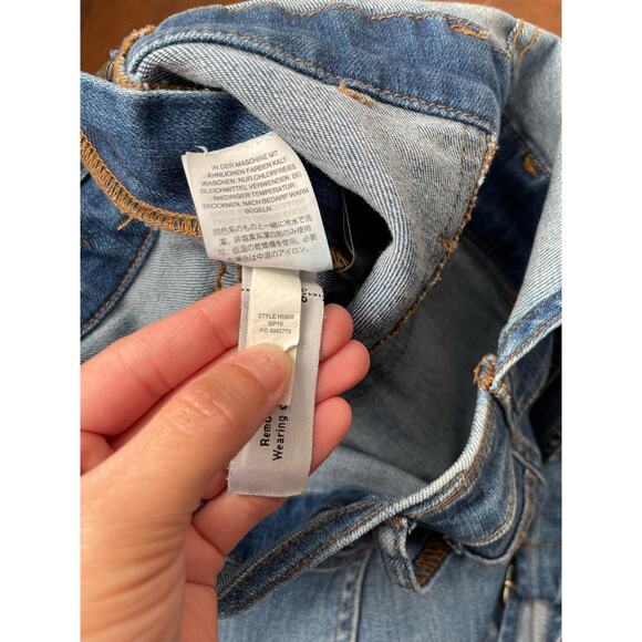 Madewell Skinny Overalls Raw Hem Denim Overalls Medium Blue Wash Size XS H5926 - Picture 7 of 11